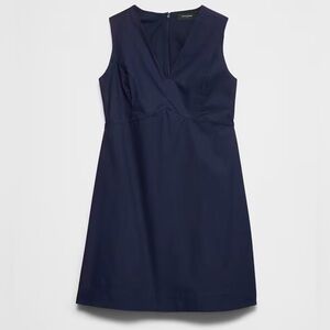 Navy Blue A line work dress with v neckline and back